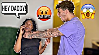 Calling another man DADDY in front of boyfriend to get his reaction! *HE GETS MAD*