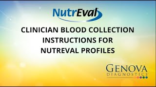 Clinician Blood Collection instructions for NutrEval Profiles