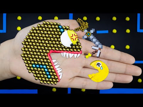 Magnetic Pacman & Lego Pacman Fight | Pacman Stop Motion @PacmanStopMotion