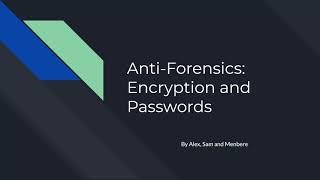 Group 26 Digital Forensics Presentation