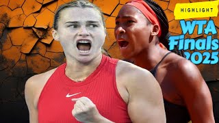 : Aryna Sabalenka vs Coco Gauff Highlights | WTA Finals 2025