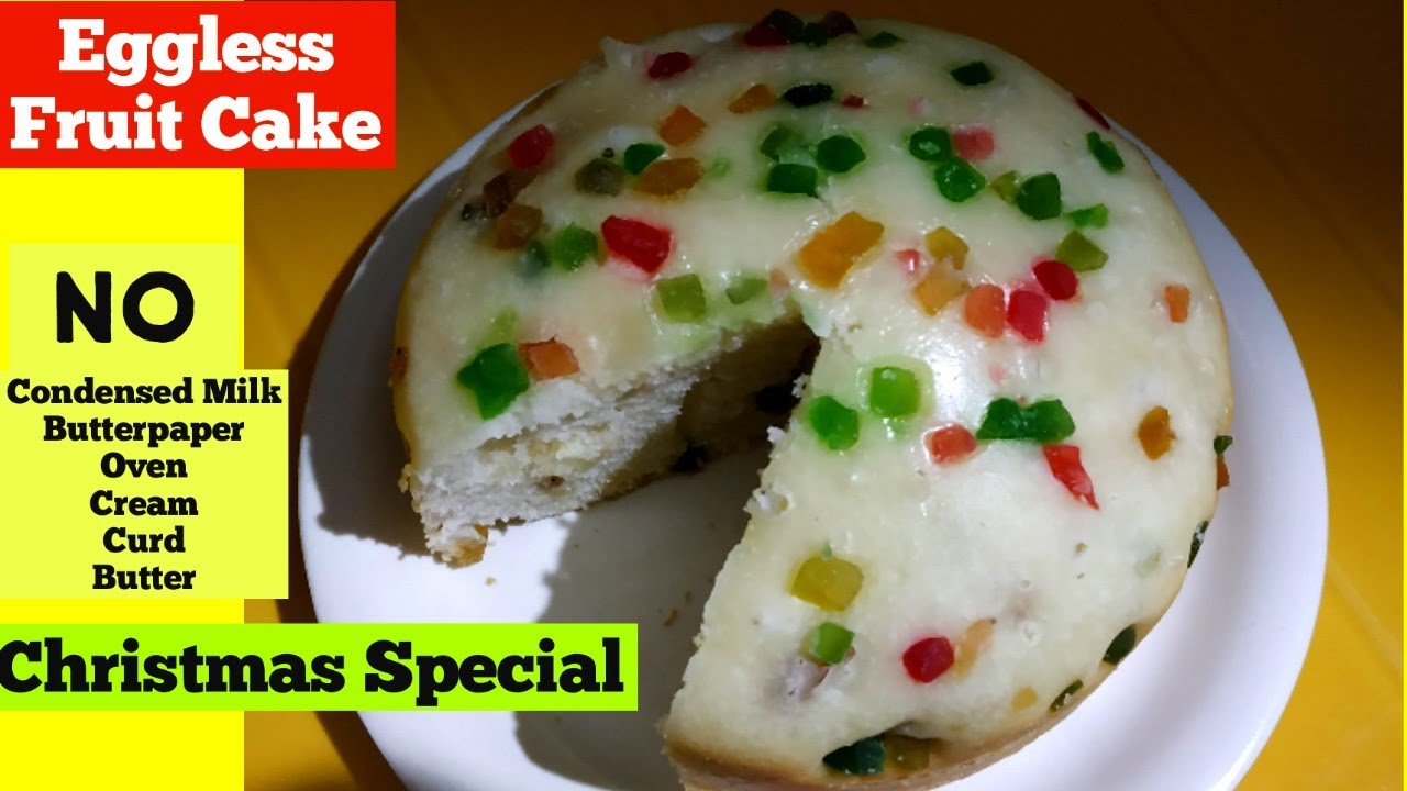 Eggless Fruit Cake recipe without oven Christmas fruit cake recipe