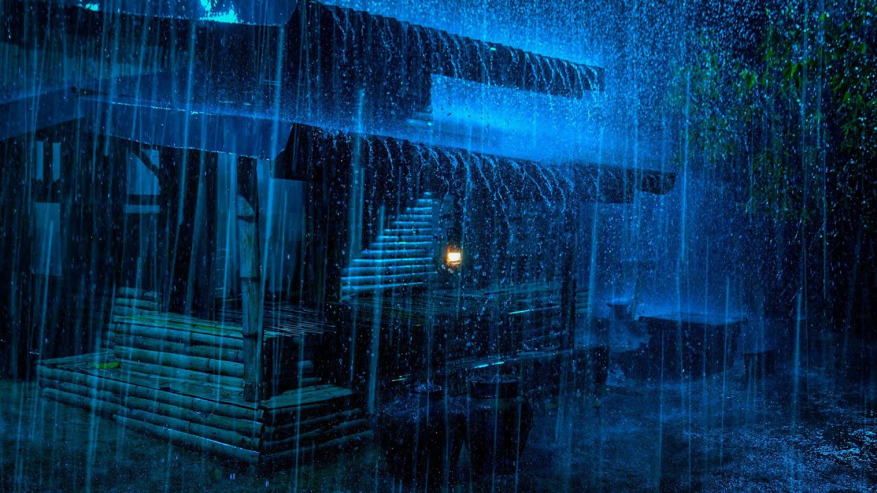 Звуки Дождя, Помогающие Быстро Заснуть | Сильный Ливень На Жестяной Крыше И Сильная Гроза