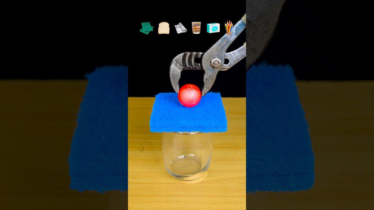 1000&deg;C vs Sponge, Bread, Aluminium foil 🍞 🧽 😱 #experiment #science #asmr