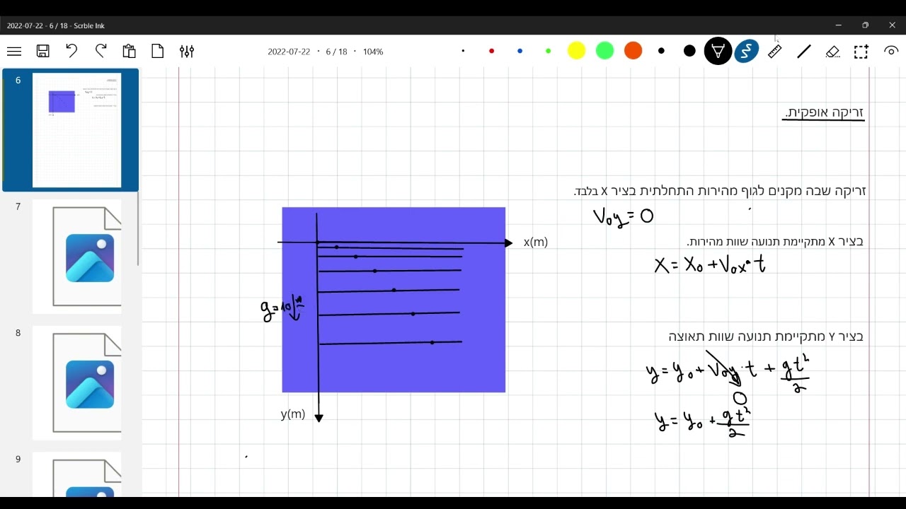 סרטון 19   הסבר תאורטי על זריקה אופקית