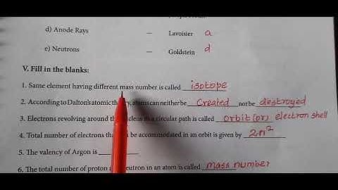 10th science/refresher course module 2021/ unit10/atomic structure/evaluation/answers