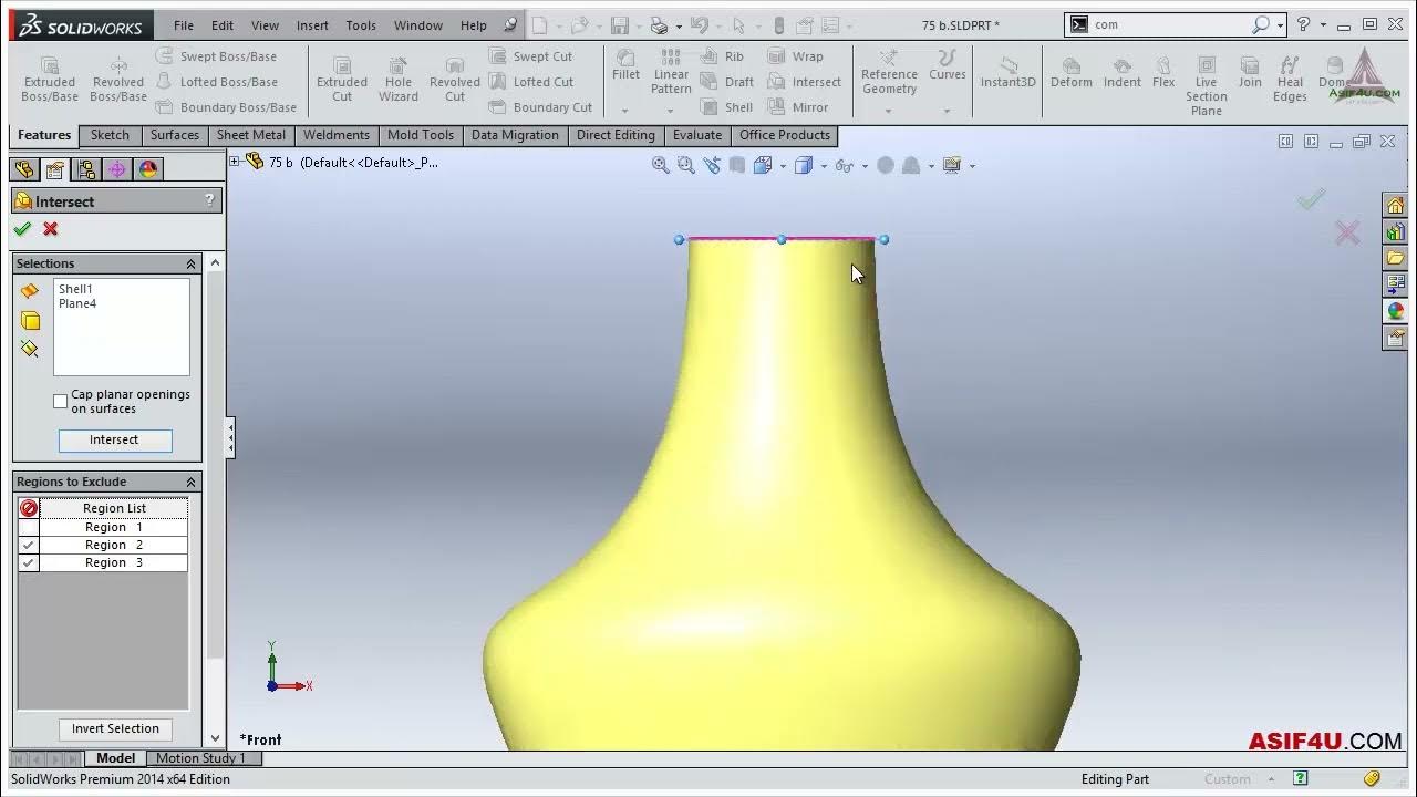 Intersect tool to measure volume from solidworks YouTube