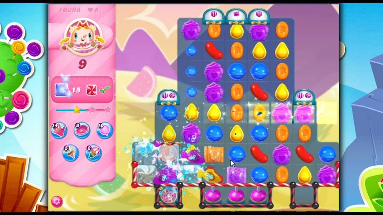 Candy Crush Saga Level 10398 - 1 Stars, 27 Moves Completed