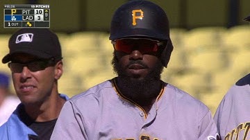 PIT@LAD: Harrison grounds an RBI single up the middle