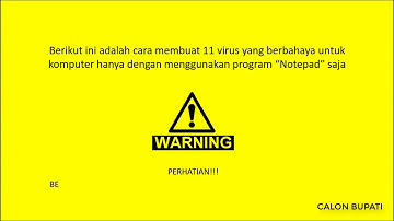 Cara membuat 11 virus berbahaya hanya dengan program Notepad
