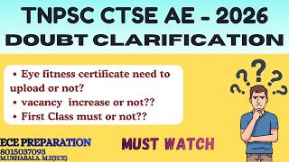 DOUBT CLARIFICATION - TNPSC CTSE AE 2026 #tnpscae #ece#cse#eee#IT#course #material #testbatch #class