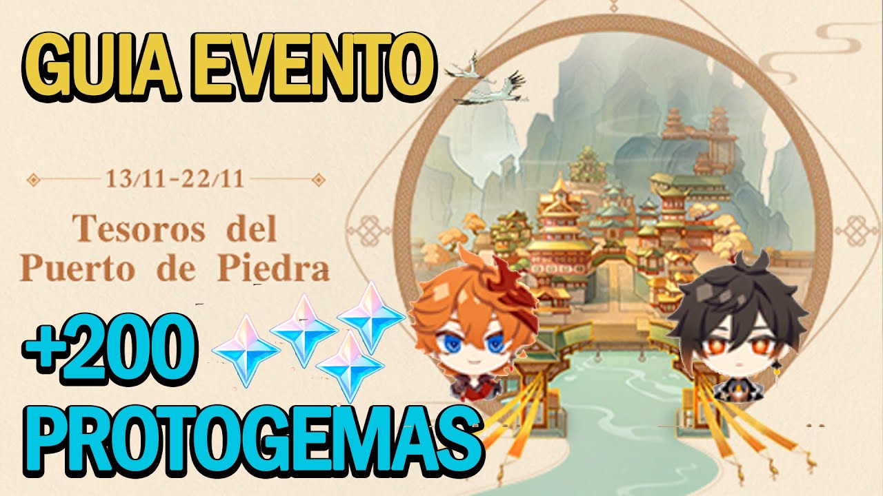 +200 Protogemas Guia Evento Tesoros del Puerto de Piedra Genshin impact web YouTube +200 Protogemas Guia Evento Tesoros del Puerto de Piedra Genshin impact web YouTube