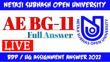 NSOU BDP & UG AEBG 11 ASSIGNMENT ANSWER 2022 LIVE // AEBG 11 ANSWER 2022