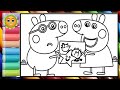 Peppa Pig is doing a school project with her friends – learning how to draw and color Peppa Pig page