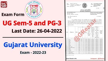 Circular_UG Sem-5 & PG-3 Exam Form Dates-12-04-2022 | Gujarat University | Sem-5 & 3 GU Student