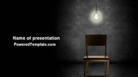 Dark Room With Chair And Lump PowerPoint Template by PoweredTemplate.com