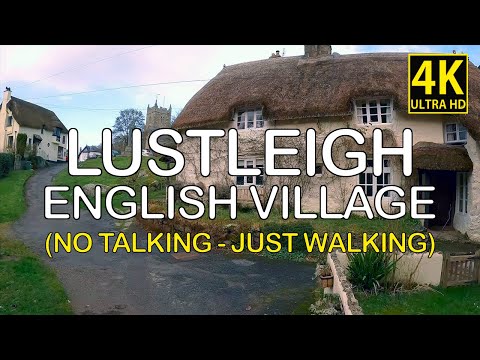 Walking tour Old English village Lustleigh Dartmoor England Babbling Brook (No Talking Just Walking)