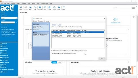 Act! Premium Training Videos - Creating a New User
