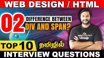 🔥 What is the difference between a DIV and a SPAN tag? | HTML Interview Questions and Answers #html