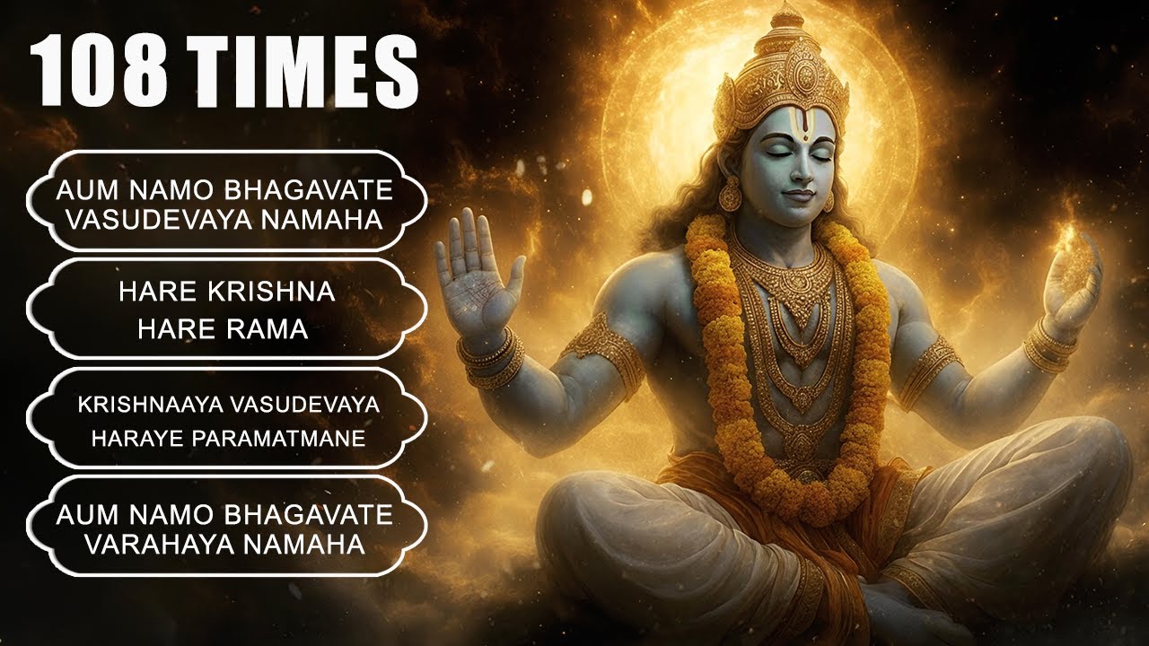 Om Namo Bhagavate Vasudevaya | Powerful Vishnu Mantra 108 Times |Krishna & Varaha Chanting for Peace