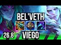 BEL'VETH vs VIEGO (JGL) | Perfect KDA: 15/0/3 | EUW Master | 26.8