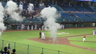 20170913桃猿主場--統一獅隊投手廖文揚於10局下投出「再見暴投」，桃猿終場以5:4險勝。