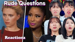 Korean Girls React To Celebrities Dealing With Rude Questions |