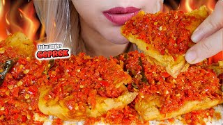 MANTAP BANGET😋👍 ASMR TELUR GEPREK SAMBAL PEDAS MERCON🔥 SPICY DEEP FRIED BATTERED OMELETTE🌶