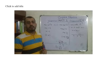 Compound Inequalities by Just Math (Dr. Mohammad Tahat)
