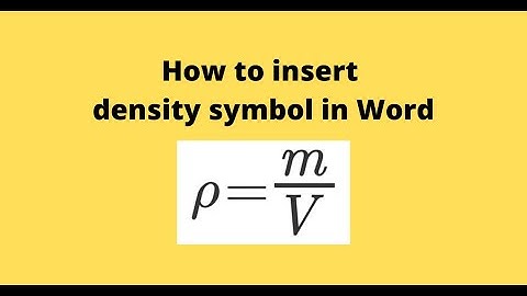 How to insert density symbol in Word