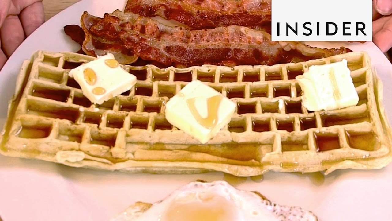 The Keyboard Waffle Iron, A Waffle Maker That Creates Keyboard-Shaped  Breakfast Food