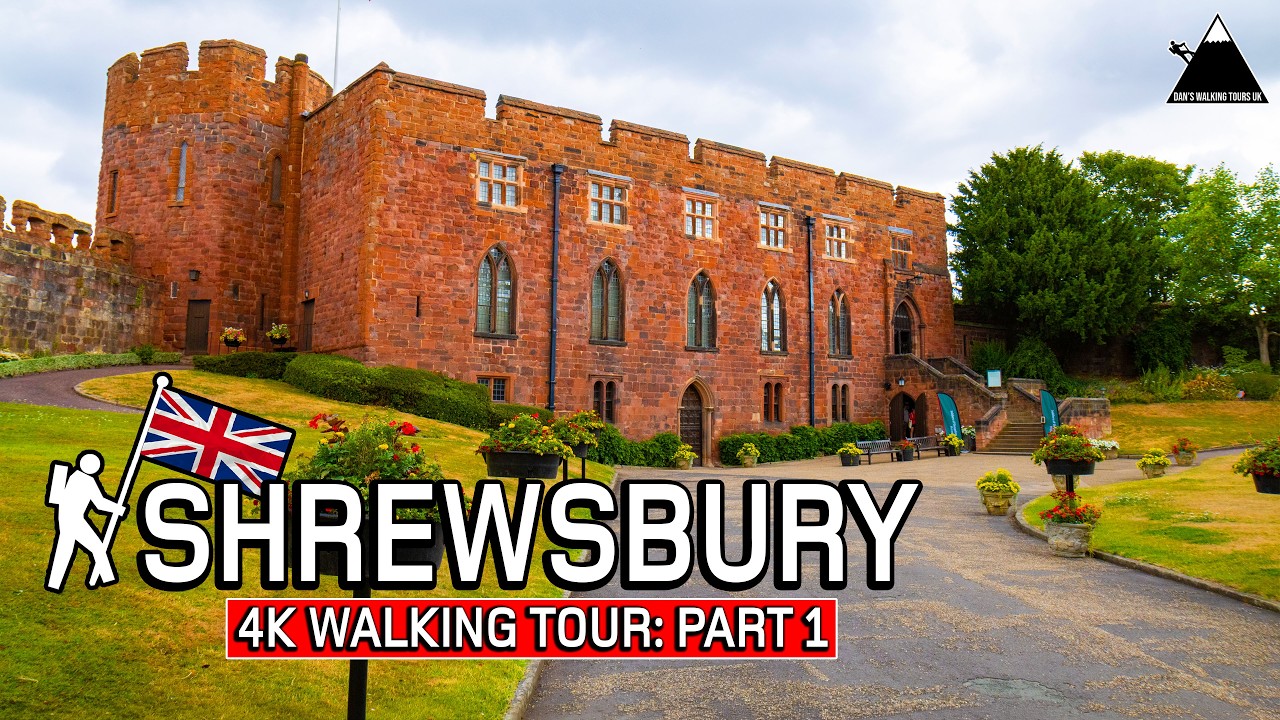 SHREWSBURY | 4K Walking Tour (PART 1) of Beautiful and Historic Town in Shropshire, UK