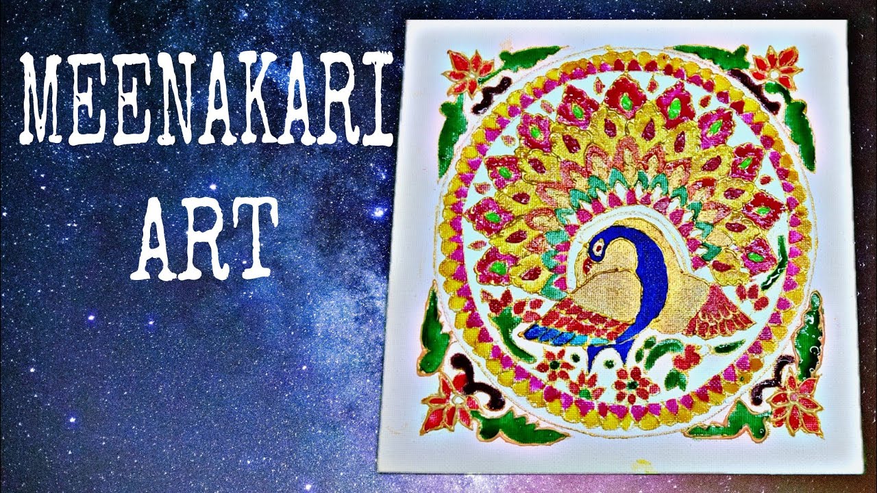 How to do Meenakari Art on canvas DIY canvas painting for beginners 🙂