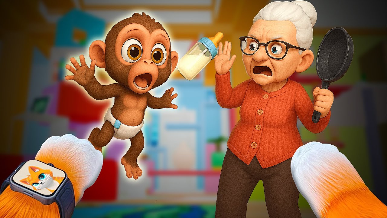 La Abuelita PERDIÓ al BEBÉ MONO (I Am Cat VR)