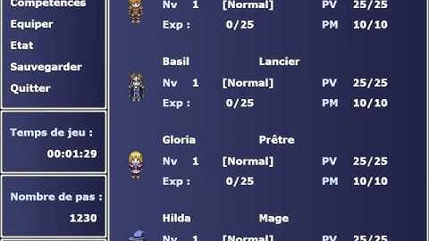 Menu type RMXP utilisant Ruby / Gosu
