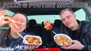 Pizza &amp; Poutine Mukbang! - Relationships Q&amp;A: cheating, moving in, romance.