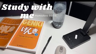 2 HOUR STUDY WITH ME 📝 pomodoro 50/10 with breaks and timer | Rain sound and piano sounds