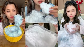 🔵ASMR WHITE ICE EATING | FRESH🍚 COTTON SOFT 🍚& SQUEAKY FROST EATING COMPILATION 🔵 screenshot 4