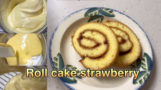 Roll Cake /strawberry.ver🏃‍♀️#cooking #baking #cookingchannel #daily #recipe #cake #fyp #レシピ #resep