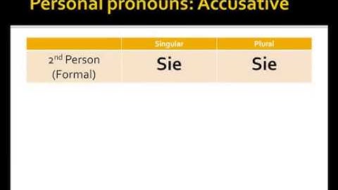 German Personal Pronouns in the Accusative