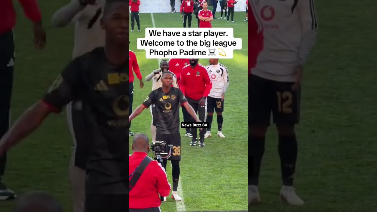 Orlando Pirates youngest player Mpho padime greeting the fans