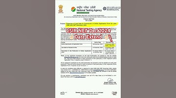 Date Extend upcoming CSIR NET DEC 2024|@physicsgalaxy1537 #csirnetdec2024 #nta #csirnet