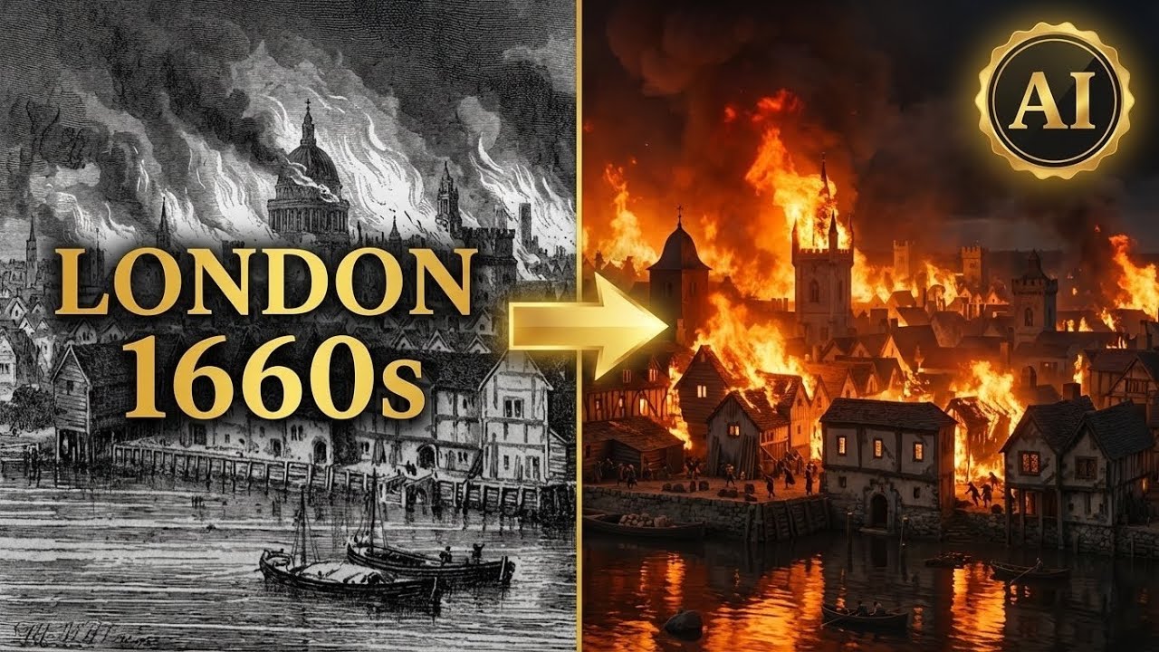 London 1660s: The Great Fire Brought to Life (AI Reconstruction)