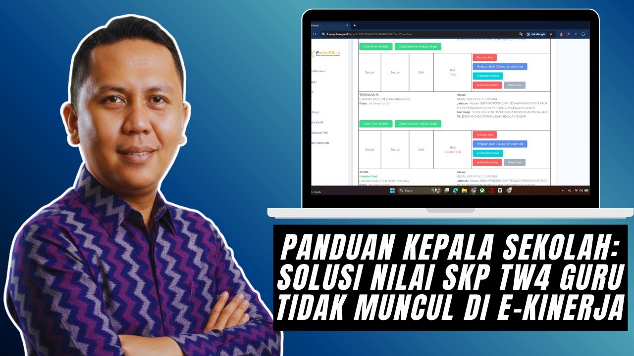 Solusi Nilai SKP TW4 Guru Tidak Muncul di Ekinerja