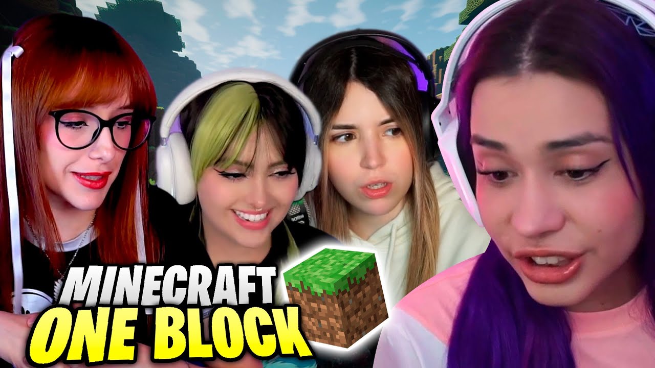 CRYSTAL MOLLY, ARI, RIVERS Y PATTY JUEGAN MINECRAFT ONE BLOCK! 🤣🤣