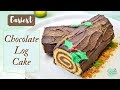 Simplest Buche De Noel | Chocolate Yule Log | Easy Swiss Roll Recipe