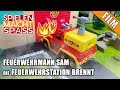 Feuerwehrmann sam spielzeug film  feuerwehrauto kracht in die neue feuerwehrstation und fngt feuer