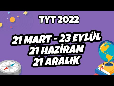 Özel Günler (21 Mart - 23 Eylül / 21 Aralık – 21 Haziran) | TYT Coğrafya 2022 #hedefekoş