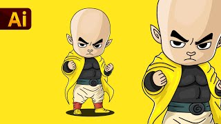 Dragon ball mascot or cartoon from a 3d image to a flat image using Adobe Illustrator screenshot 3