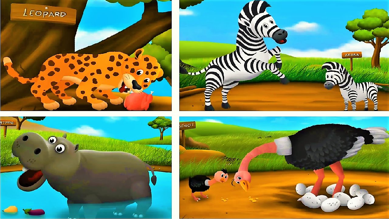 Children Learn animals | Feed the animals | Educational Games - YouTube